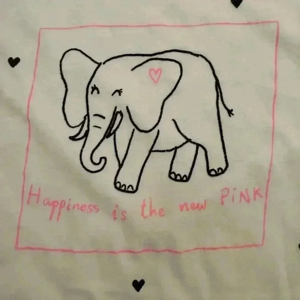 Zara Toddler Elephant T shirt Happiness is the new Pink size 2-3 years